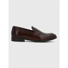 HUSH PUPPIES - Mocasin Italiano Hombre Cuero Ulivo Café