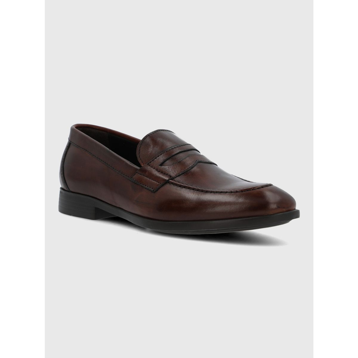 HUSH PUPPIES - Mocasin Italiano Hombre Cuero Ulivo Café HUSH PUPPIES