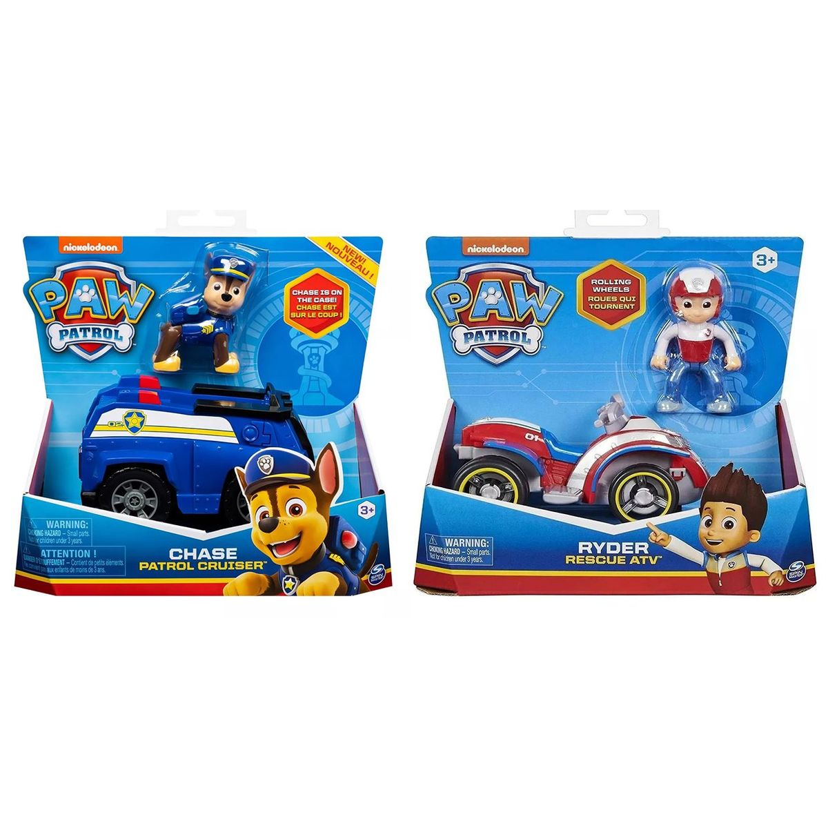 PAW PATROL - Pack Vehículo Básico Paw Patrol Chase + Ryder