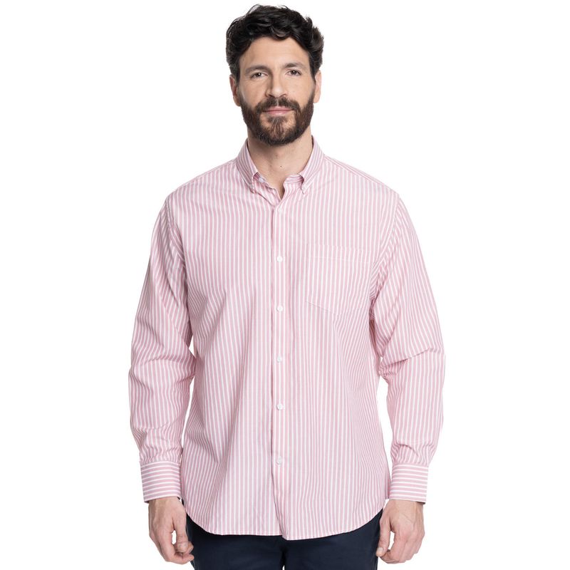 KOTTING - CAMISA HOMBRE LISTADA PREMIUM CUELLO SEMI ITALIANO