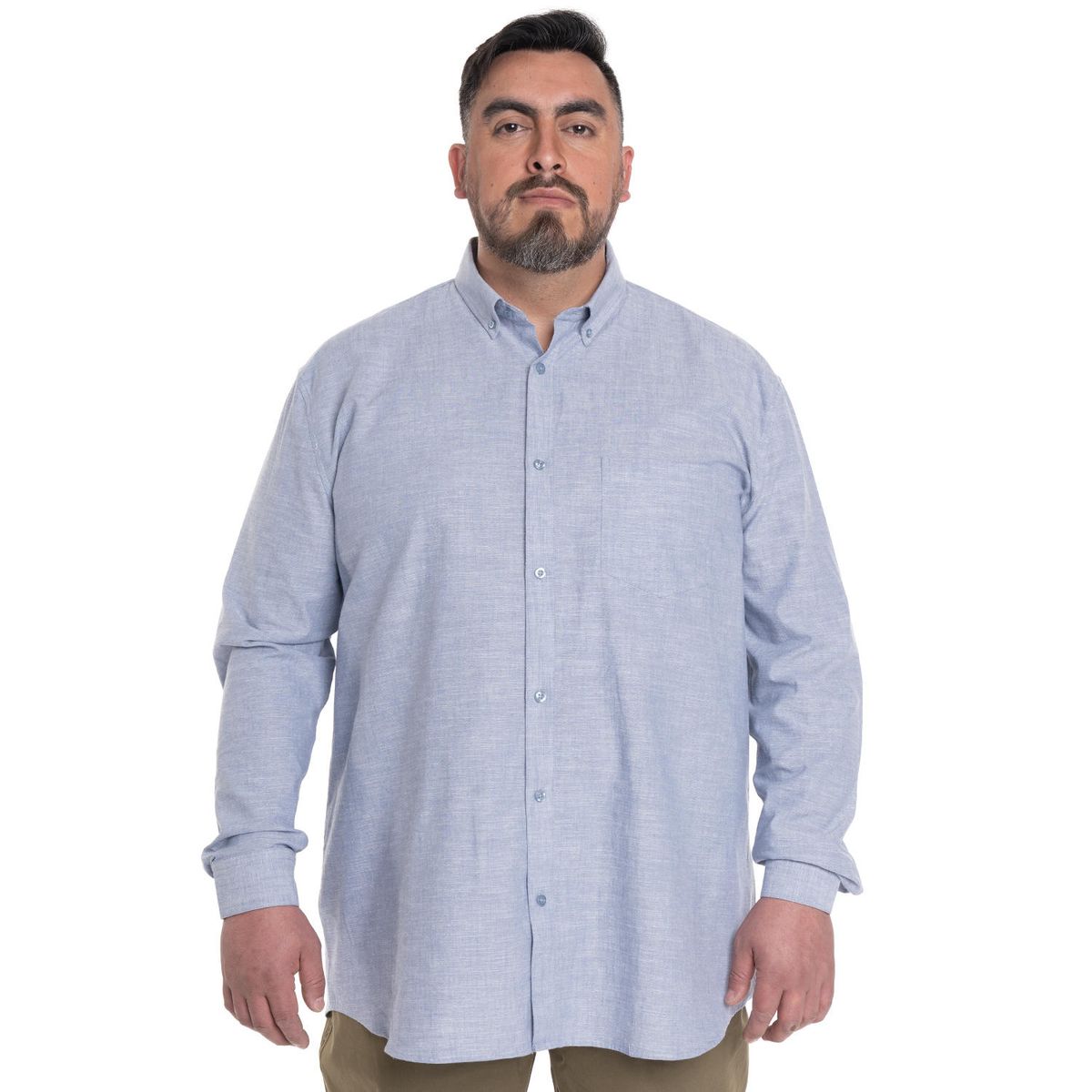 KOTTING - CAMISA HOMBRE SLUB LOOK LINO BOLSILLO