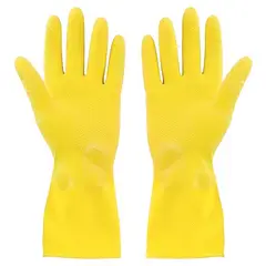 GENERICO - Pack 2 Par De Guantes De Aseo 100% Látex Amarillo Talla M