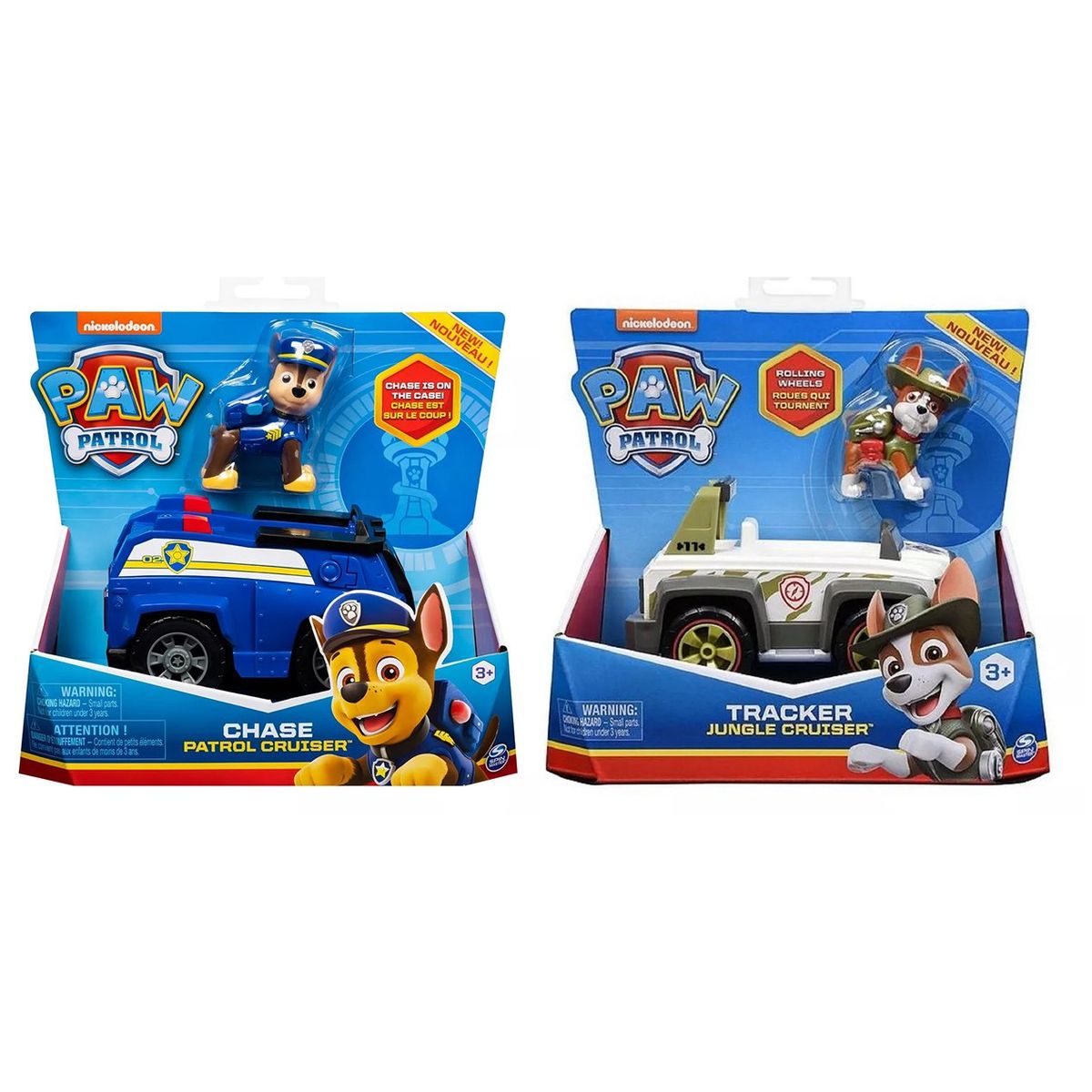 PAW PATROL - Pack Vehículo Básico Paw Patrol Chase + Tracker