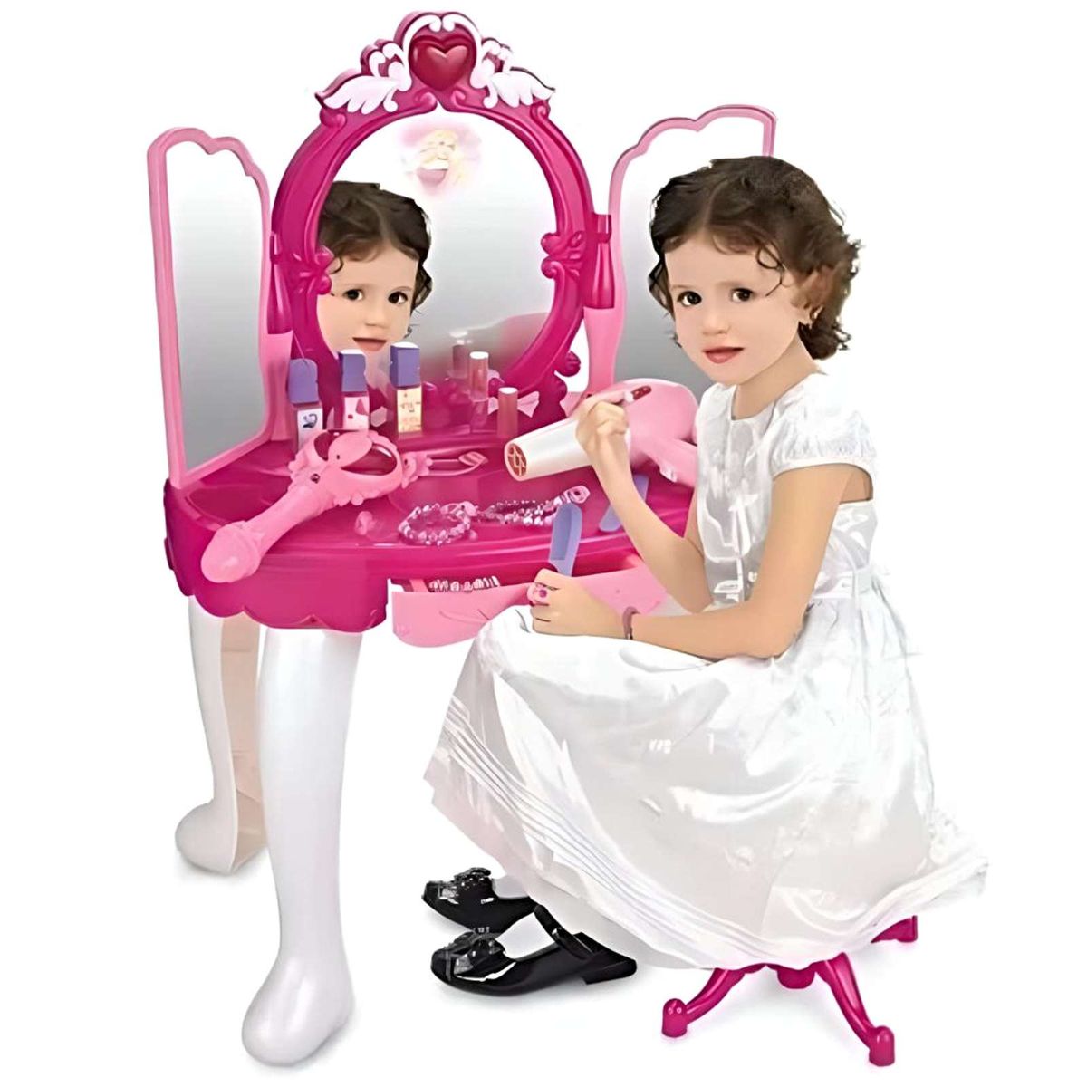 GENERICO - JUEGO SET PEINADORA DE BELLEZA ESPEJO MÁGICO INFANTIL