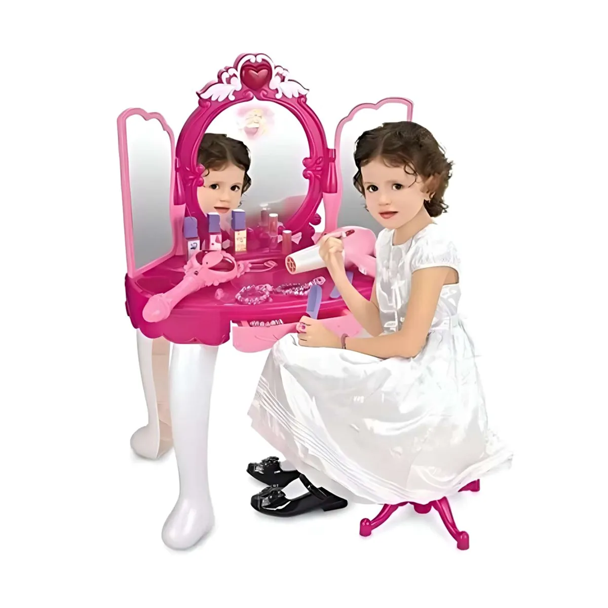 GENERICO - JUEGO SET PEINADORA DE BELLEZA ESPEJO MÁGICO INFANTIL