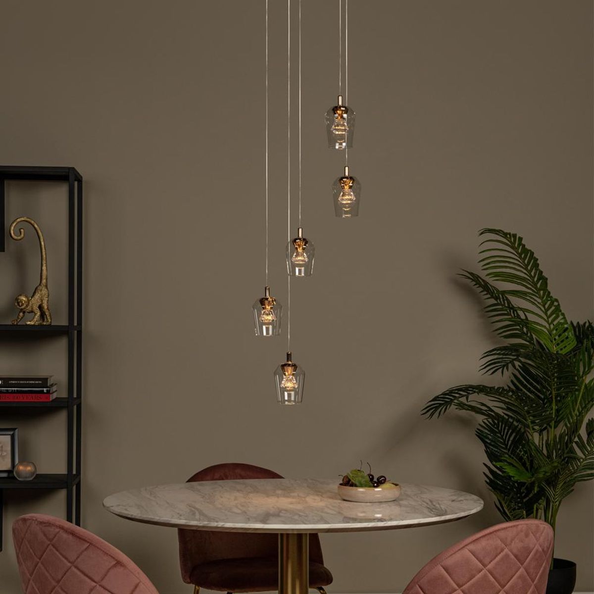 BOSCO - LAMPARA COLGANTE DESNIVEL BERLIANE 5 LUCES LED 2700K