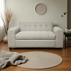 DISEÑOS VALESTRINI - SOFA DOS CUERPOS BRAZO REDONDO EN LINO