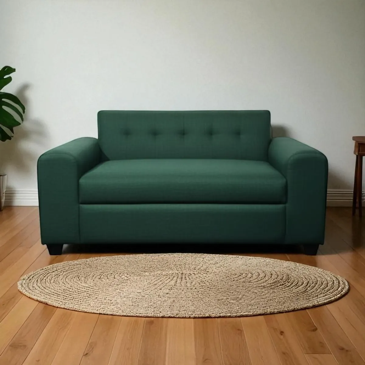 DISEÑOS VALESTRINI - SOFA DOS CUERPOS BRAZO REDONDO EN LINO