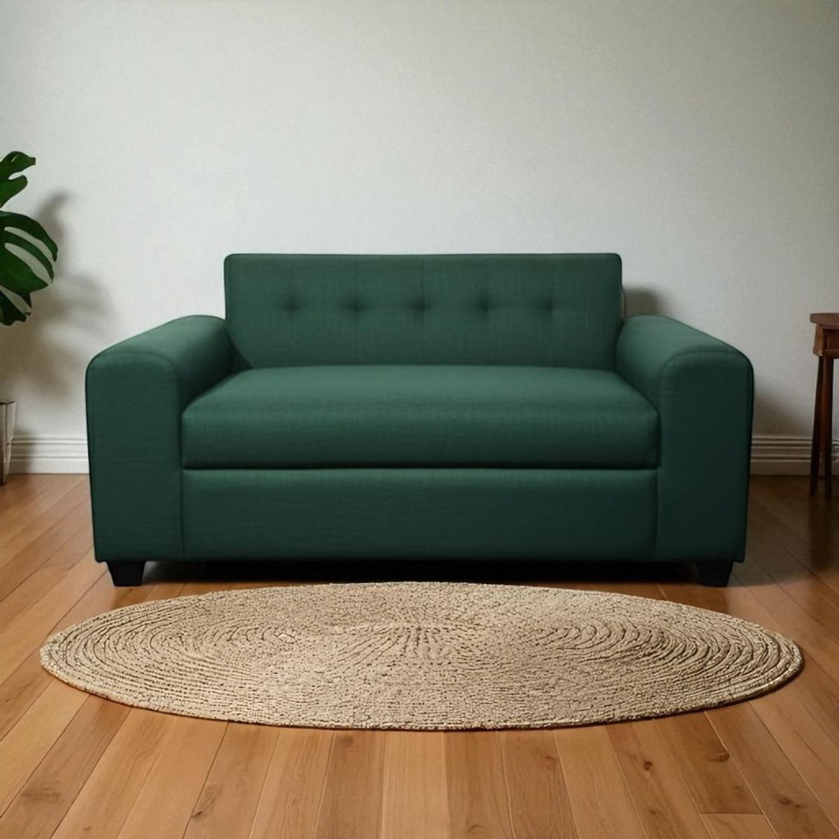 DISEÑOS VALESTRINI - SOFA DOS CUERPOS BRAZO REDONDO EN LINO
