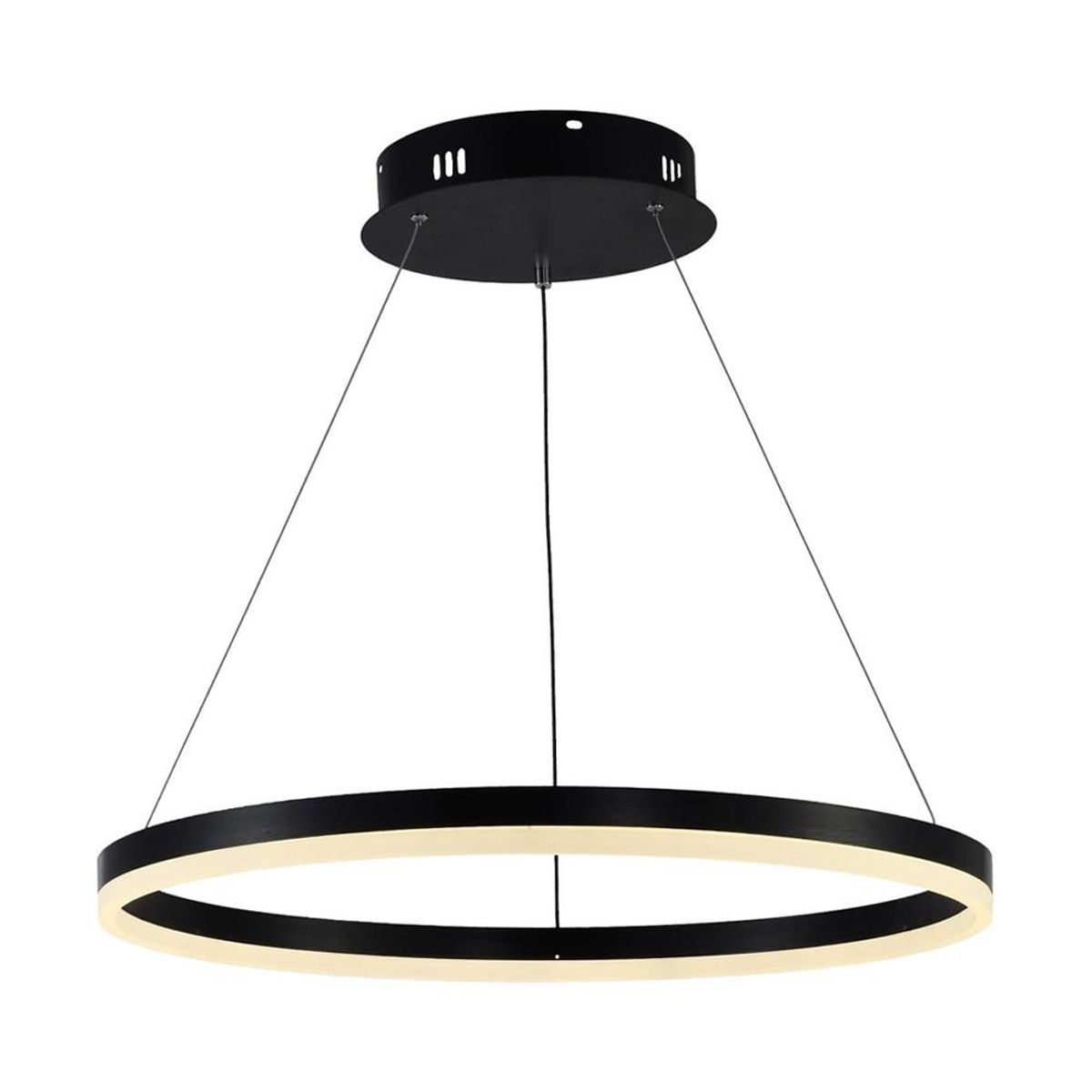 BOSCO - LAMPARA COLGANTE LED REDONDA 24W LUZ CALIDA ARO Ø40 NEGRA