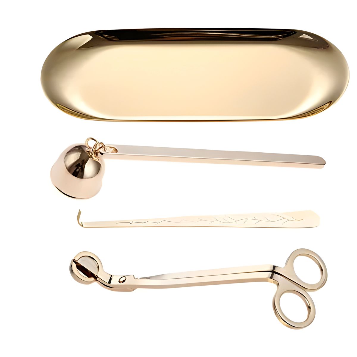 GENERICO - Set Herramientas Recortadora Dosificador 4 Piezas Para Velas Dorado