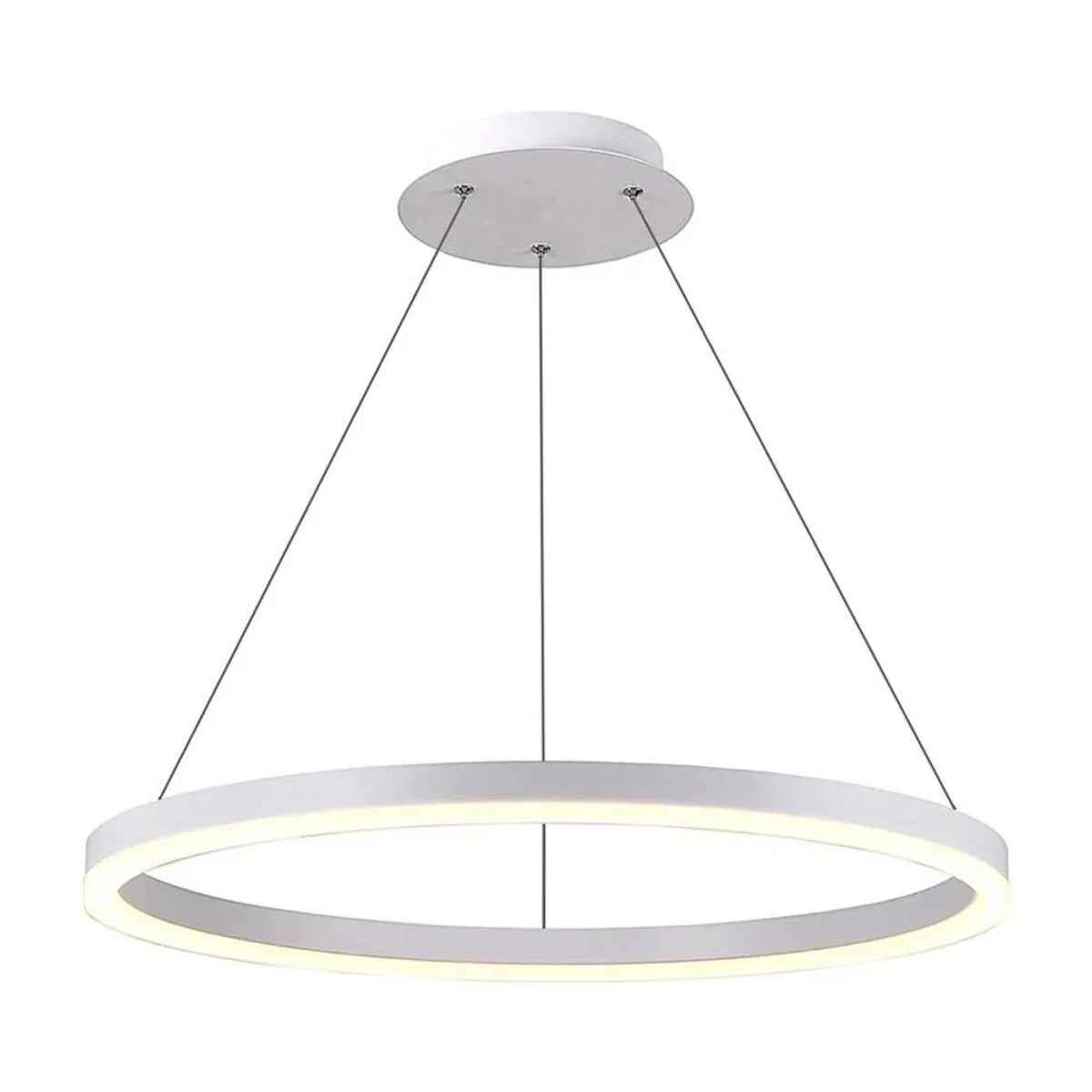 BOSCO - LAMPARA COLGANTE LED REDONDA 30W LUZ CALIDA ARO Ø50 BLANCA