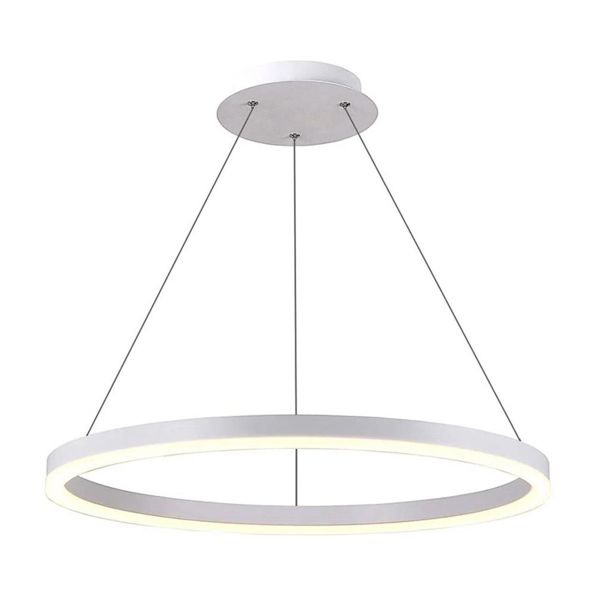 BOSCO - LAMPARA COLGANTE LED REDONDA 30W LUZ CALIDA ARO Ø50 BLANCA