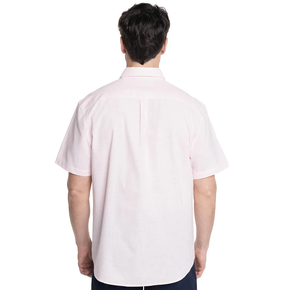 KOTTING - CAMISA HOMBRE MANGA CORTA SLUB LOOK LINO CUELLO SEMI ITALIANO