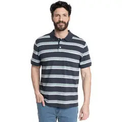 KOTTING - POLERA HOMBRE PIQUÉ LISTADA CUELLO CAMISERO BOLSILLO PECHO