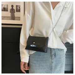 ANENG - Bolso Bandolera Cadena Cruzado De Hombro Carteras De Mujer Negro