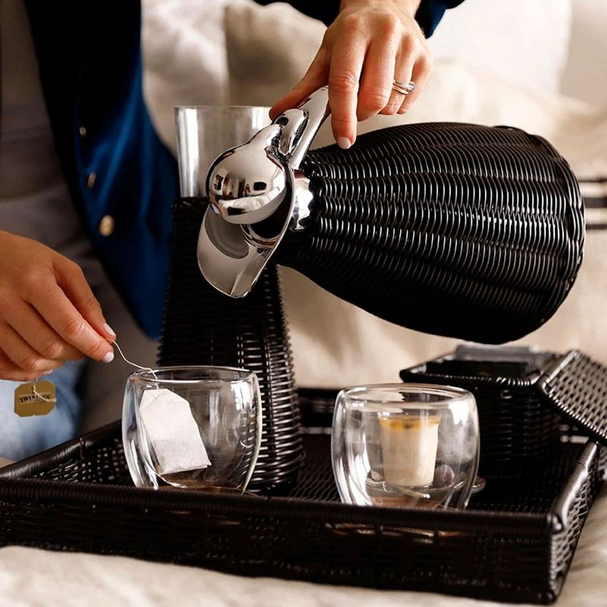 TEMPODECO - Bandeja Rectangular con Mangos Black