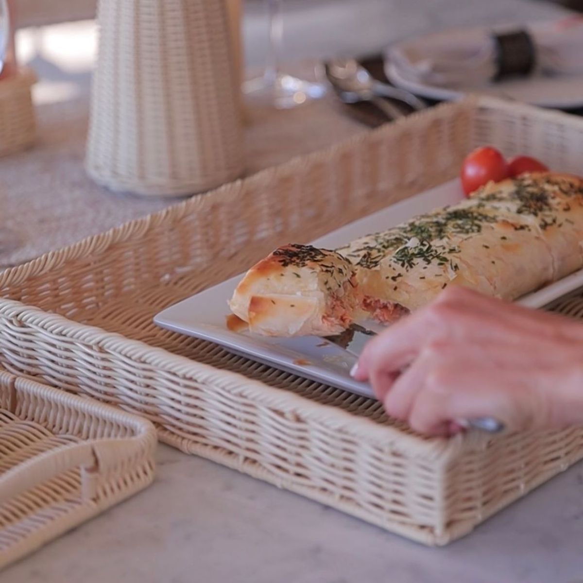 TEMPODECO - Bandeja Rectangular Con Mangos Milk