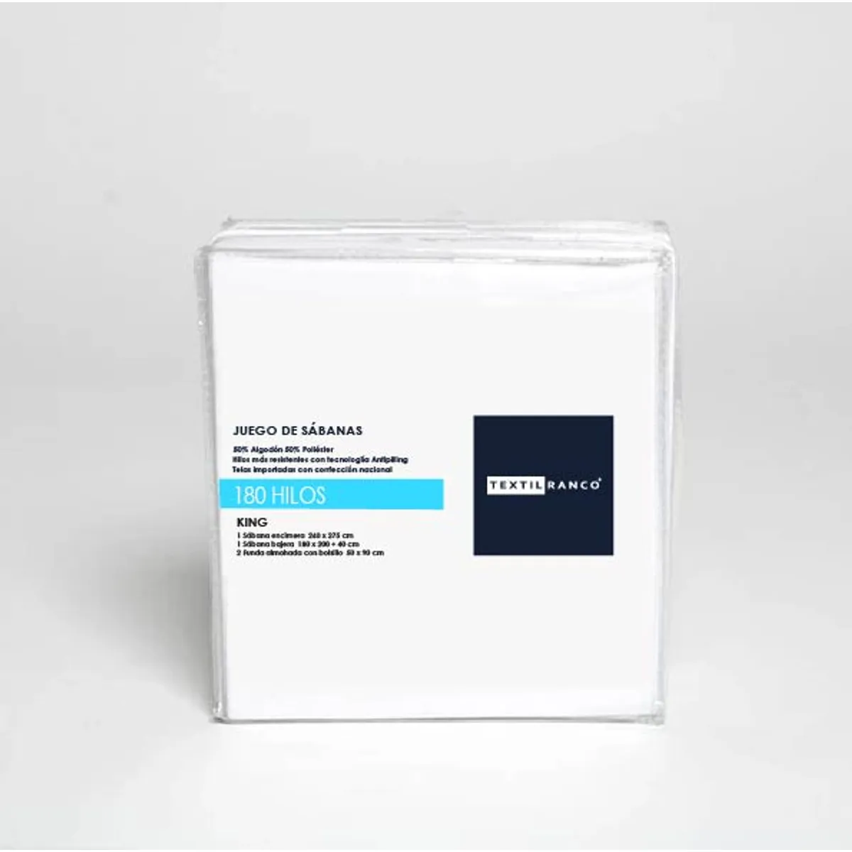 TEXTIL RANCO - Juego de Sábanas Blancas 180 Hilos - TOP HOTEL
