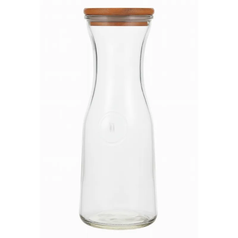 GENERICO - Botella De Vidrio Tapa Bambú  Jarra Vidrio tapa Madera 500ml