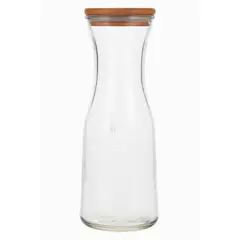 GENERICO - Botella De Vidrio Tapa Bambú Jarra Vidrio tapa Madera 500ml