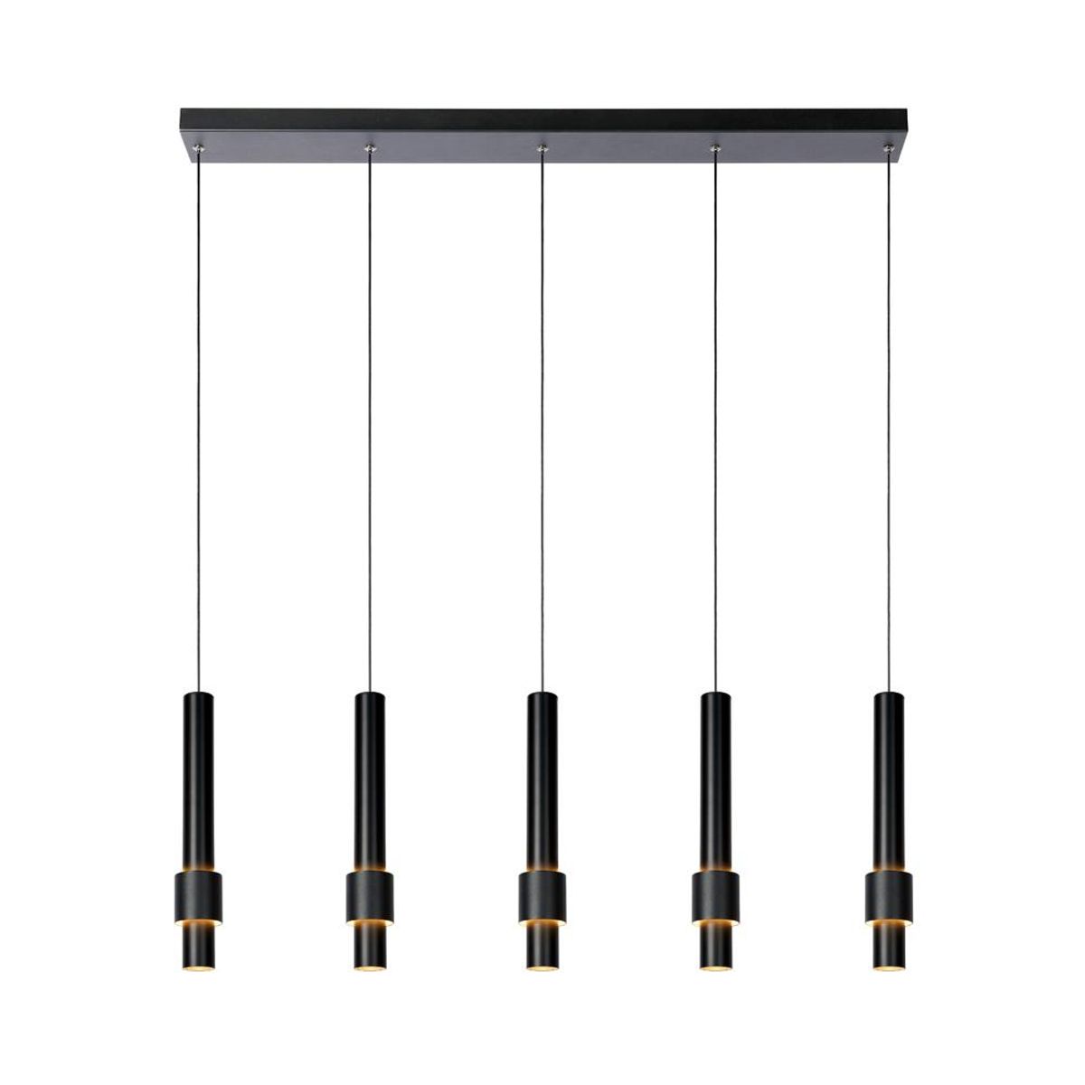 BOSCO - LAMPARA COLGANTE LINEAL MARGARY NEGRO 5 LUCES LED 2700K