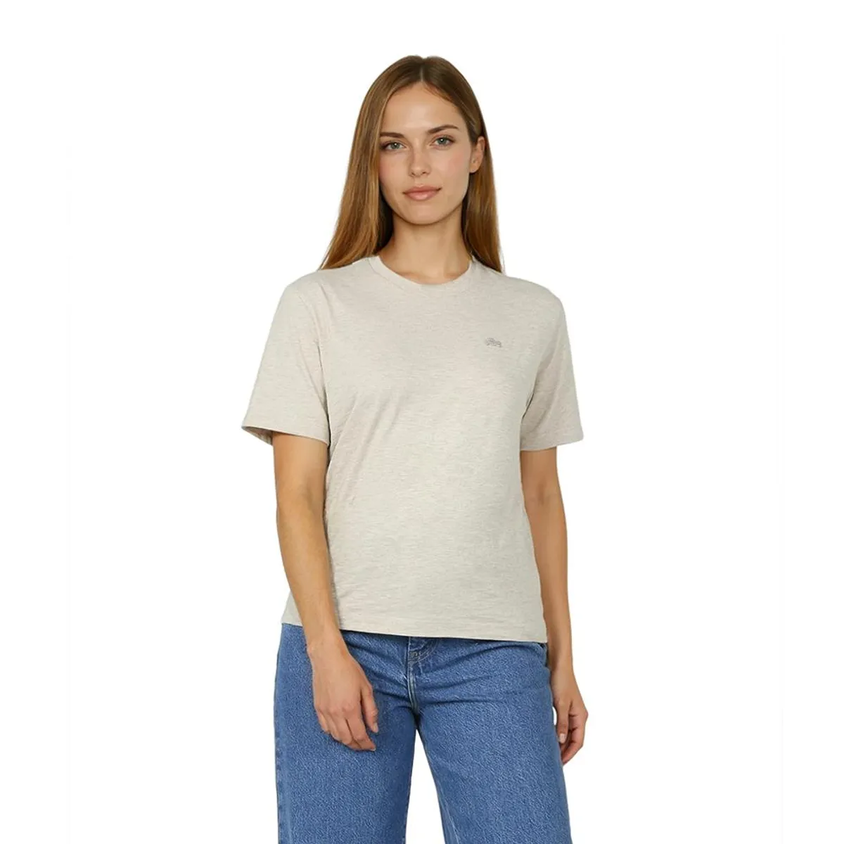 LACOSTE - Polera Algodón Mujer TF7902 Beige Lacoste