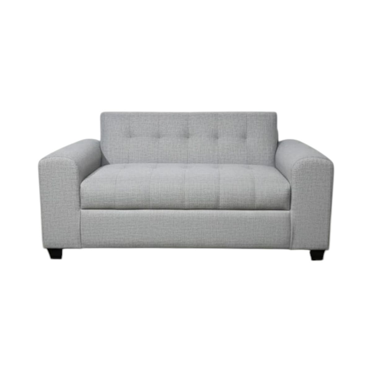 DISEÑOS VALESTRINI - SOFA DOS CUERPOS BRAZO REDONDO EN LINO GRIS CLARO