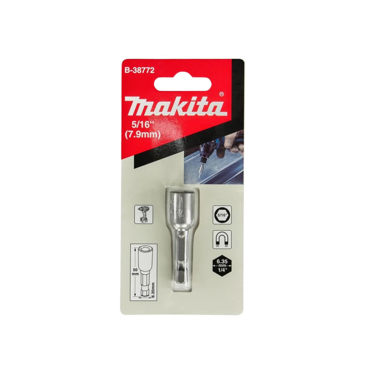 MAKITA - Punta Dado Magnetico 516 14 X50mm Mz B-38772 Makita