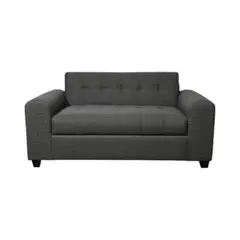 DISEÑOS VALESTRINI - SOFA DOS CUERPOS BRAZO REDONDO EN LINO GRIS OSCURO
