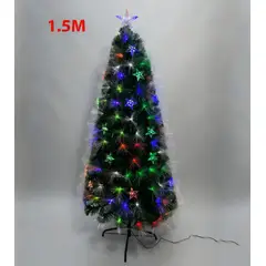 GENERICO - Arbol de Navidad Artificial con Estrellas y Luz LED de Fibra 150cm