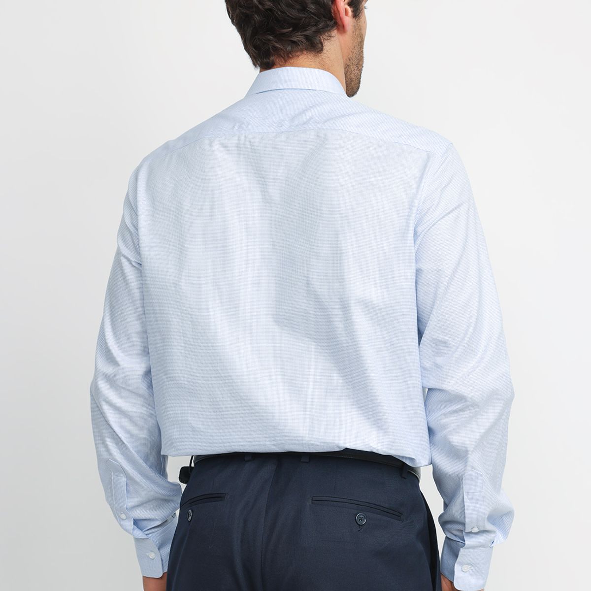 TRIAL - Camisa Hombre Formal Algodón Travel Celeste