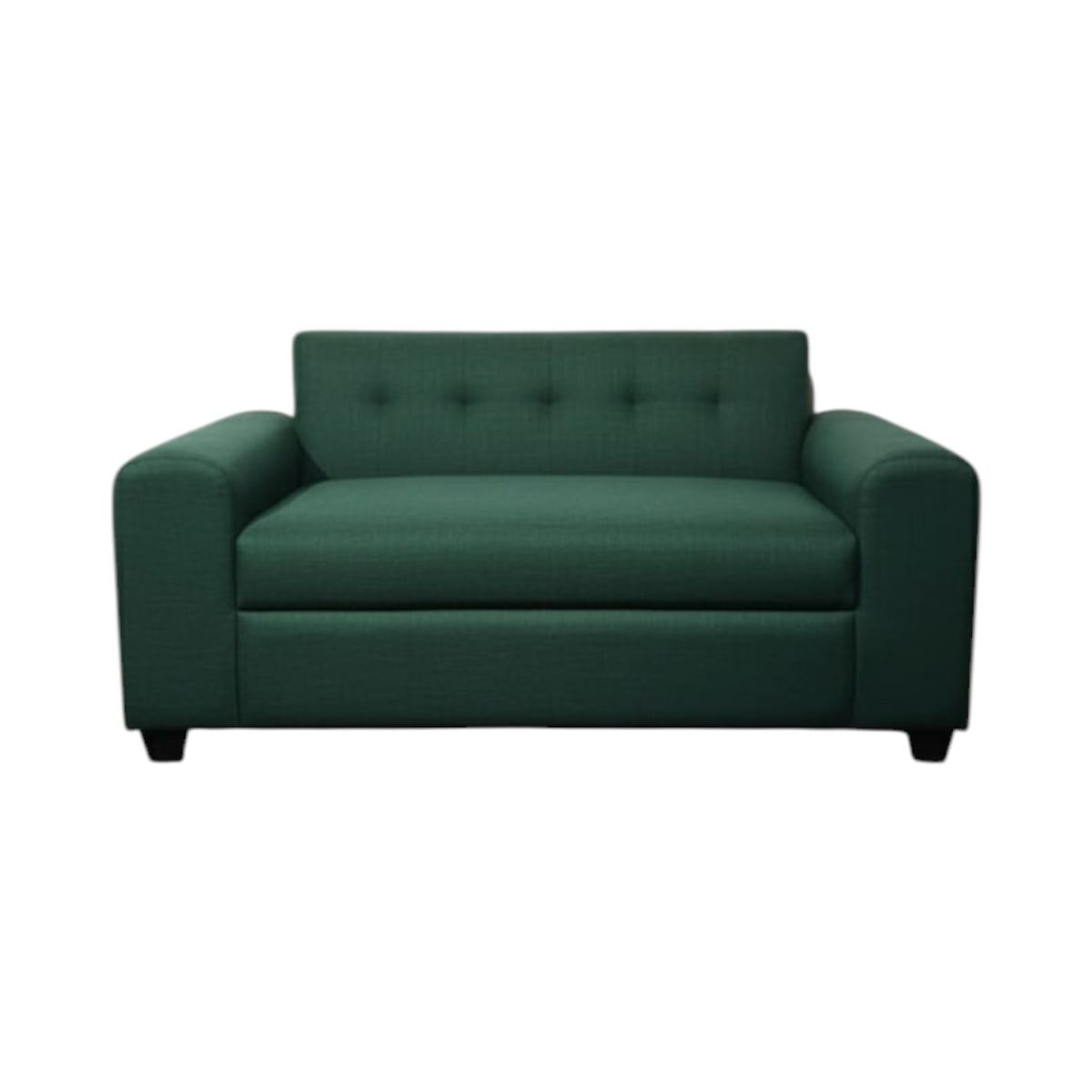 DISEÑOS VALESTRINI - SOFA DOS CUERPOS BRAZO REDONDO EN LINO VERDE