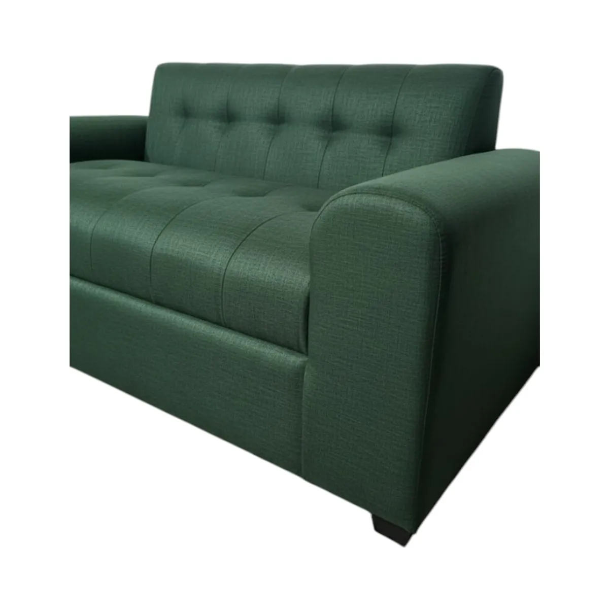 DISEÑOS VALESTRINI - SOFA DOS CUERPOS BRAZO REDONDO EN LINO VERDE