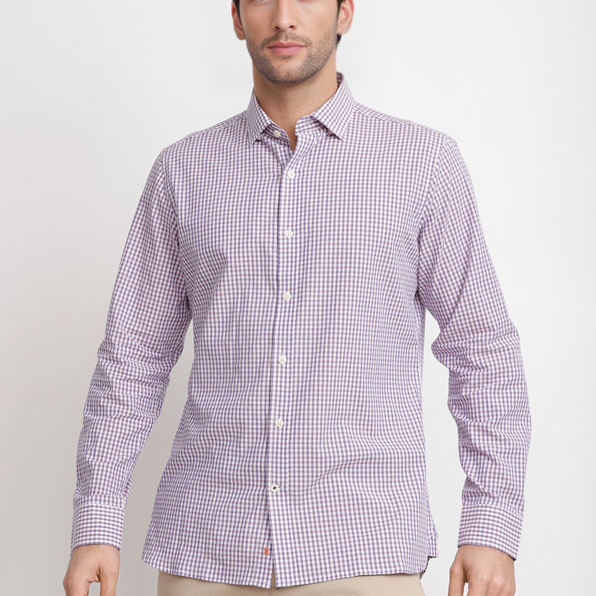 TRIAL - Camisa Cuadros Algodón Baudilio Coral