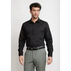 TRIAL - Camisa Hombre Formal Graduación Negro