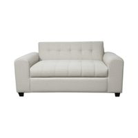 SOFA DOS CUERPOS BRAZO REDONDO EN LINO CRUDO