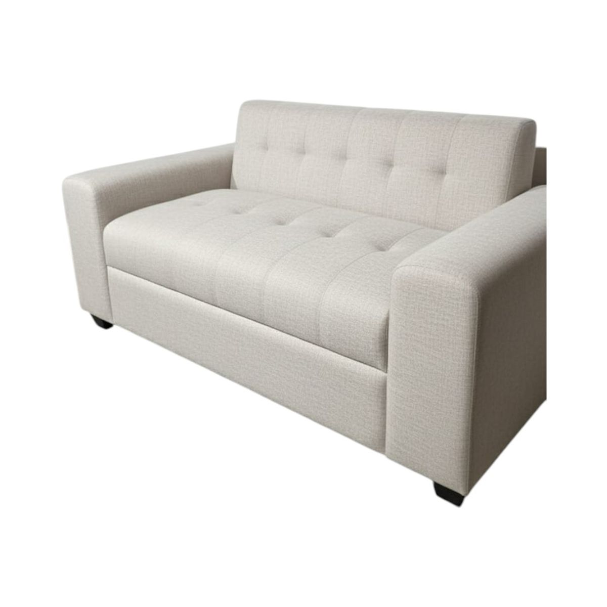 DISEÑOS VALESTRINI - SOFA DOS CUERPOS BRAZO REDONDO EN LINO CRUDO