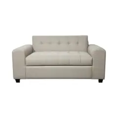 DISEÑOS VALESTRINI - SOFA DOS CUERPOS BRAZO REDONDO EN LINO BEIGE