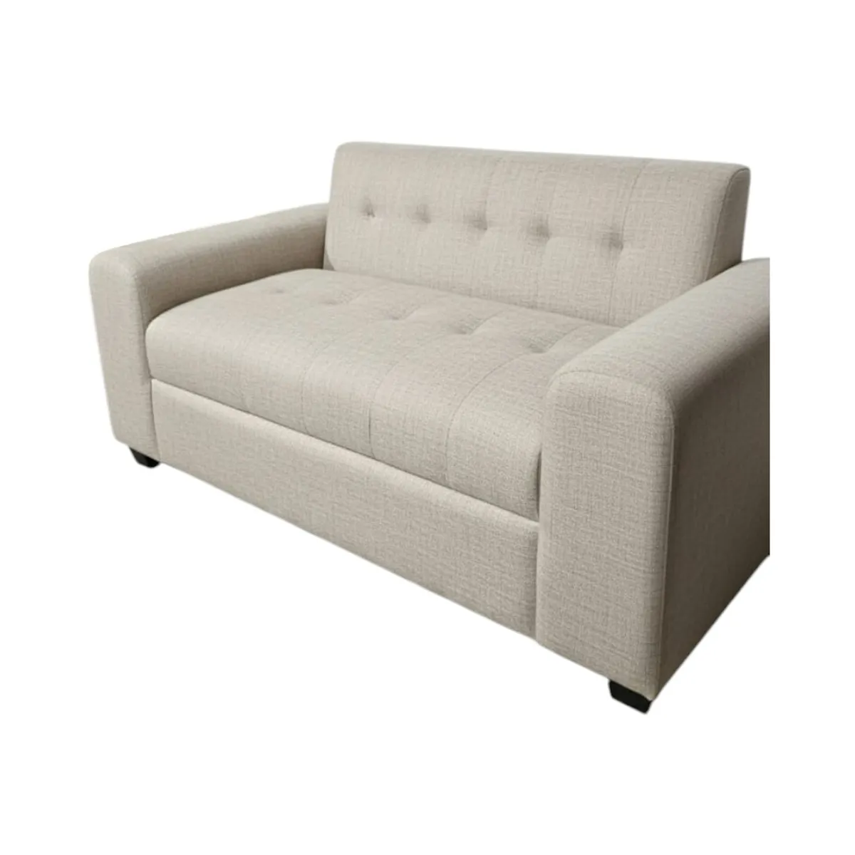 DISEÑOS VALESTRINI - SOFA DOS CUERPOS BRAZO REDONDO EN LINO BEIGE
