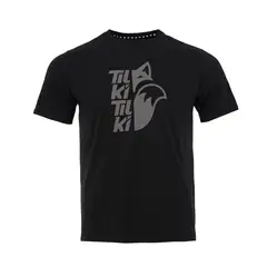 TILKI - Polera Cotton Mix Big Logo NegraGris Tenis Padel