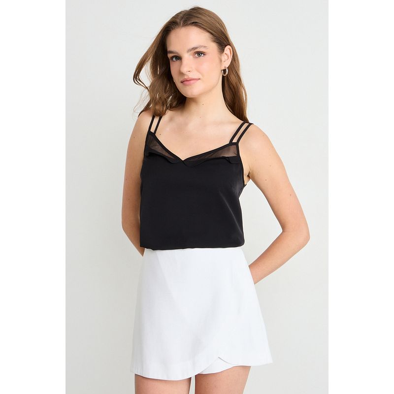 IO - Blusa Sin Mangas Negro iO