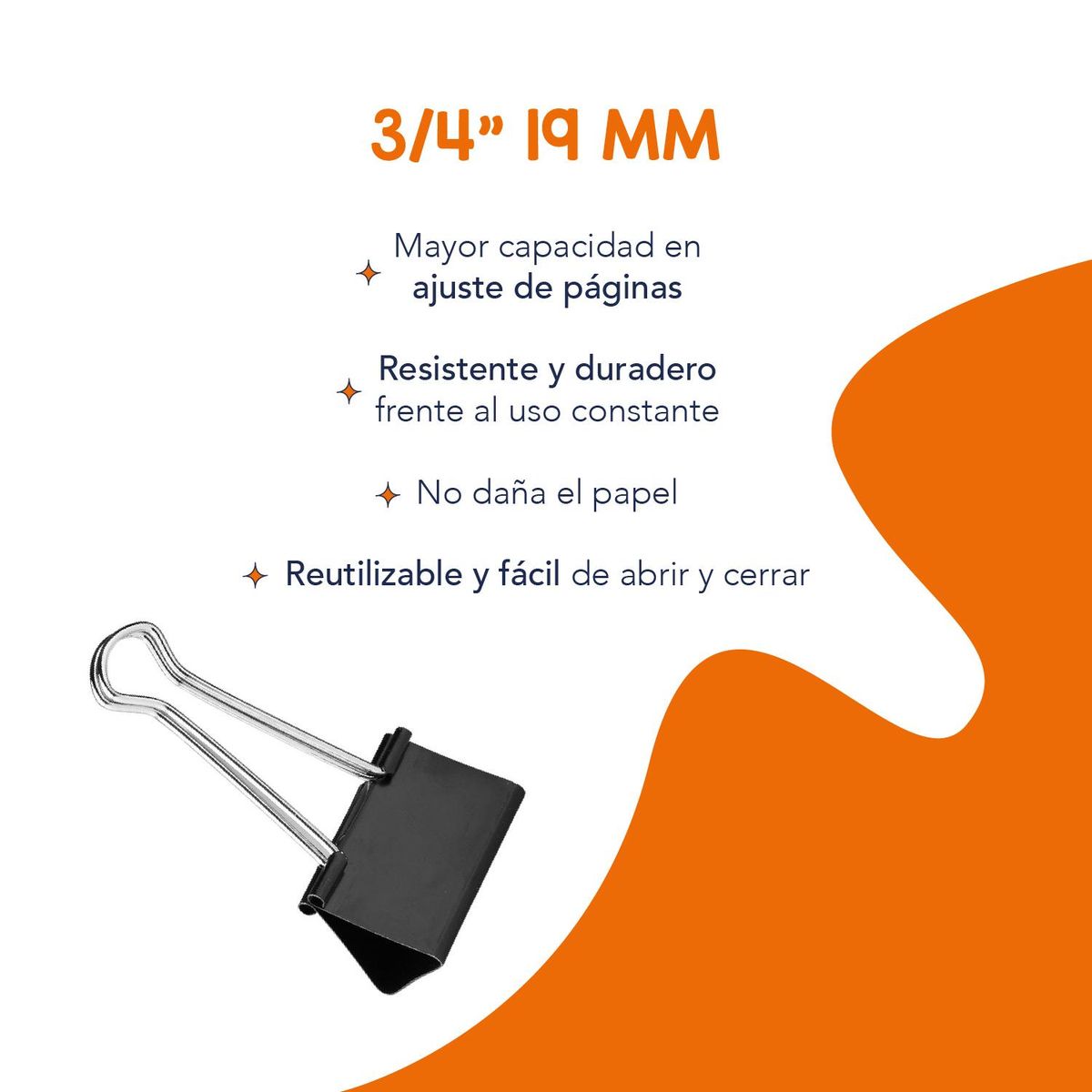GENERICO - Apretadores Doble Clip 19 mm Vinifan - Caja 12 uds