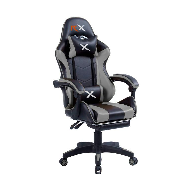 Silla Gamer Ergonomica Reclinable Con Reposapies Videojuego Silla Gami Gris oscuro