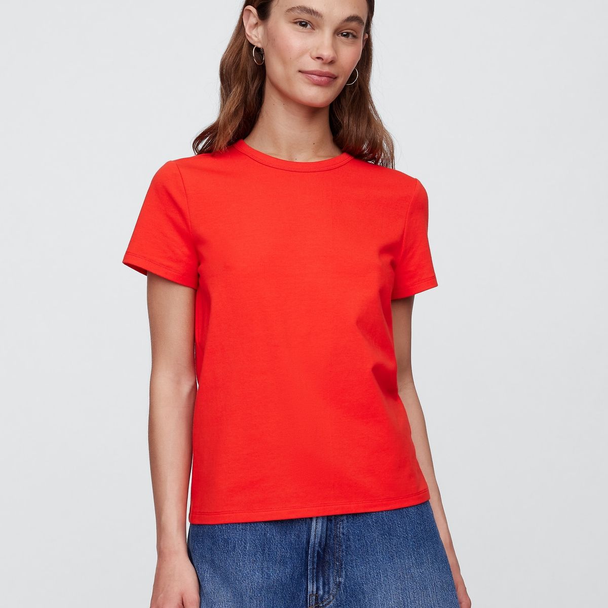 GAP - Polera Mujer Crew Manga Corta Rojo Gap