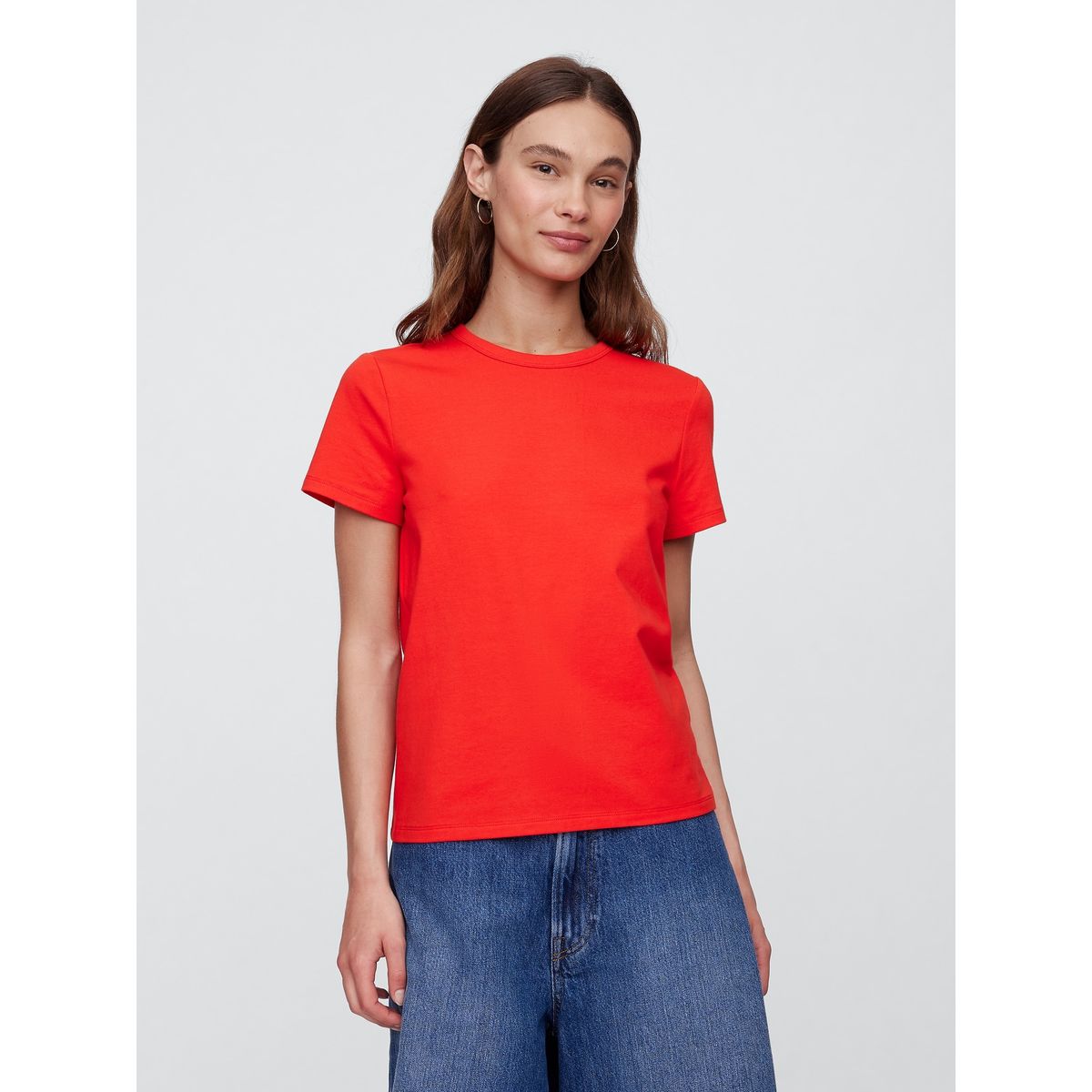 GAP - Polera Mujer Crew Manga Corta Rojo Gap