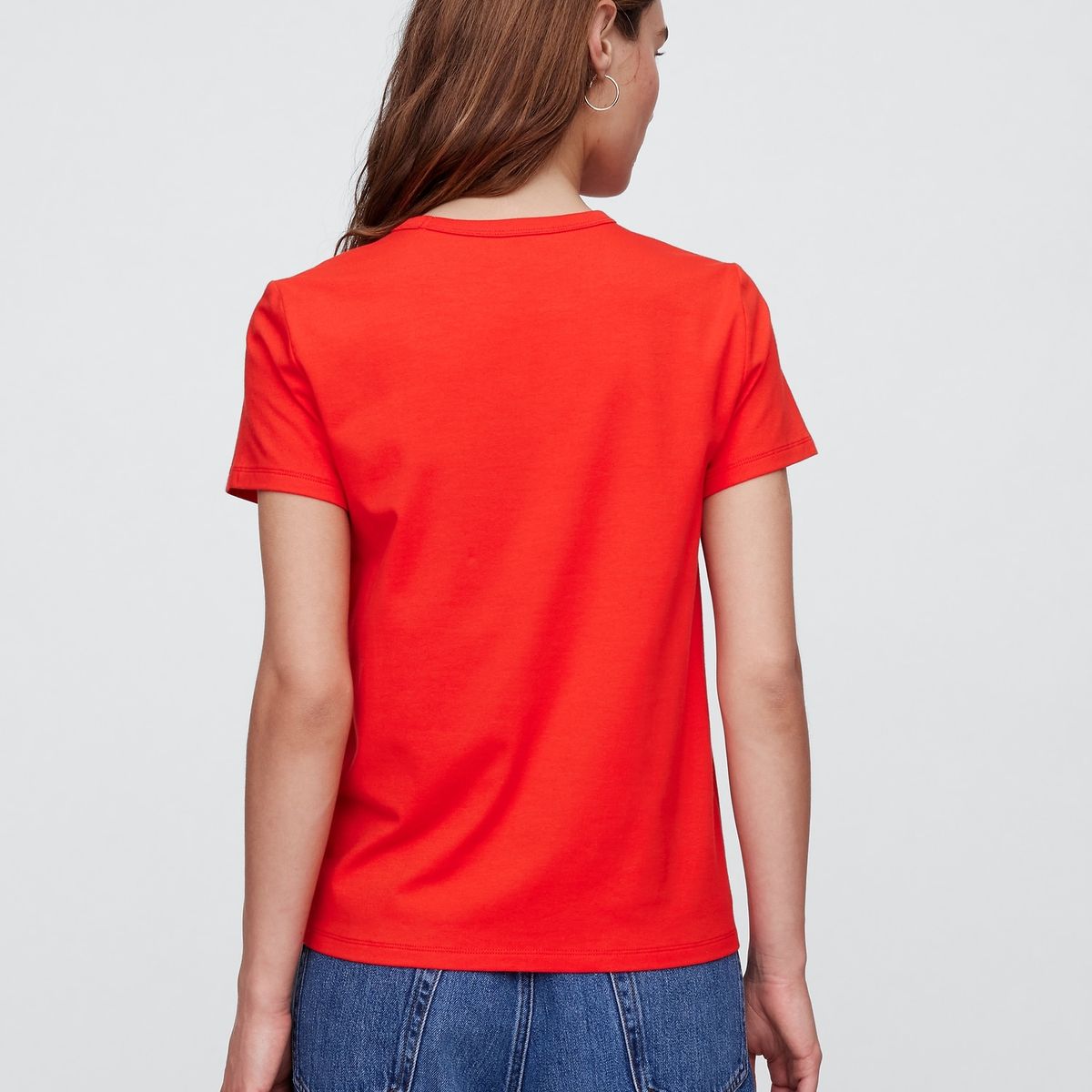 GAP - Polera Mujer Crew Manga Corta Rojo Gap