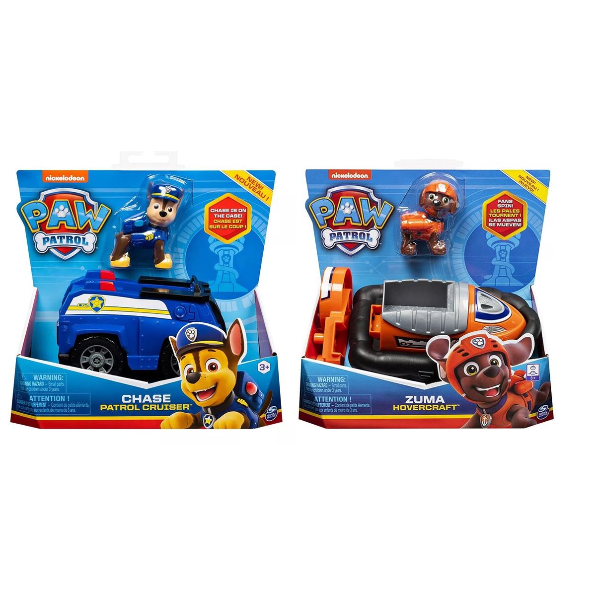 PAW PATROL - Pack Vehículo Básico Paw Patrol Chase + Zuma
