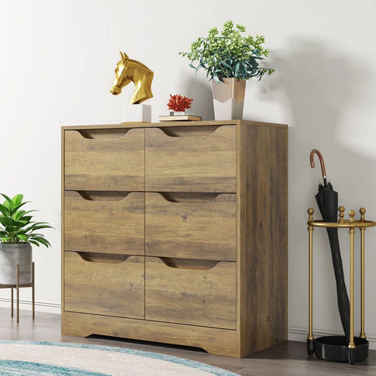 MSA MUEBLES SANTA ANA - Cajonera 6 Cajones Rustic Browm.