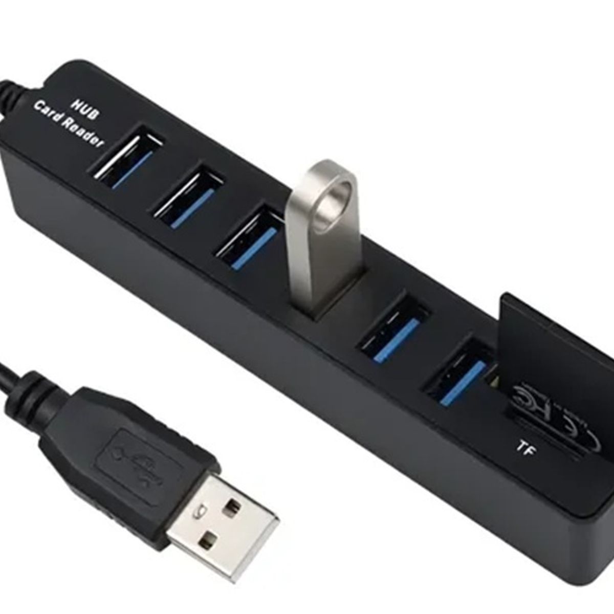 IRM - Splitter Hub 3.0 Usb Hi-speed 6 Puertos Con Ranura Sd+flash Negro
